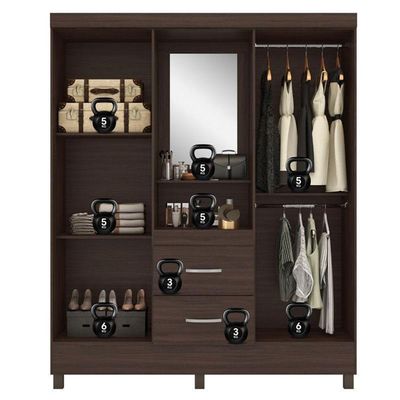 Guarda Roupa Casal Capelinha Lord Café - Demóbile