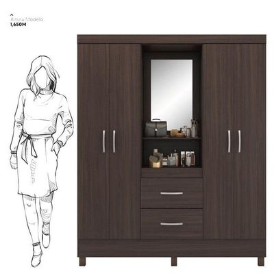Guarda Roupa Casal Capelinha Lord Café - Demóbile