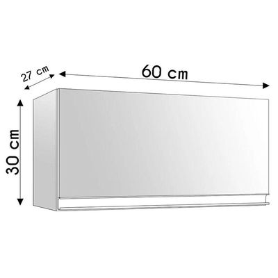 Armário Aéreo De Cozinha Para Geladeira Andréia 1 Porta 60cm Amêndoa/Preto