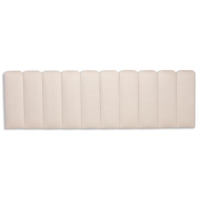 Cabeceira King Kit 10 Placas Modelo Arredondada - Suede Creme / Off White