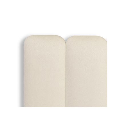 Cabeceira King Kit 10 Placas Modelo Arredondada - Suede Creme / Off White