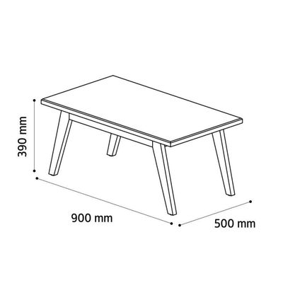 Mesa De Centro Com Pés Em Madeira Prism Branco Acetinado - Patrimar