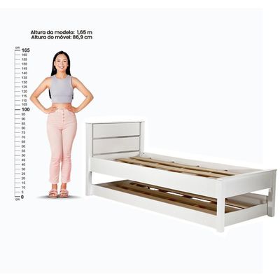 Cama Solteiro Ditália Cama Auxiliar Cm-22 Cm-23 Branco