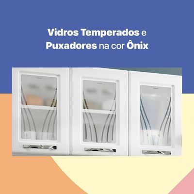 Armário De Cozinha De Aço Aéreo Triplo Médio Telasul Branco