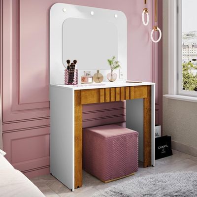 Penteadeira Espelho Camarim Rouge 90 Cm Bechara Branco Naturalle