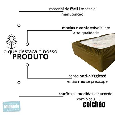 Capa Protetora Impermeável Hospitalar P/ Colchão Lençol Elástico Solteiro 88x188x20cm - Marrom
