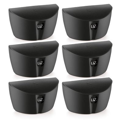 Kit 6 Saleiros com Tampa Porta Sal Cozinha 500ml Plástico UZ Preto