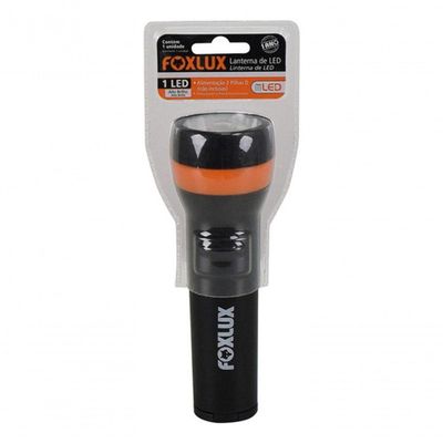 Lanterna Abs Pilhas 01 Led Grande Foxlux Cor Da Lanterna Preto Cor Da Luz Branca