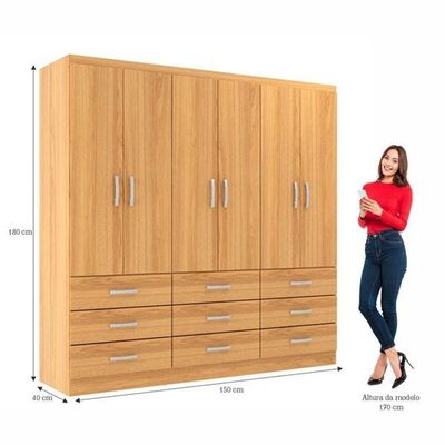 Guarda-roupa Casal Bergamo 6 Portas 9 Gavetas