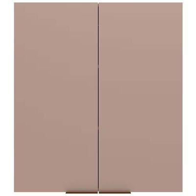 Armário Aéreo Bartira Cristal MDP 15mm com 2 Portas e 2 Prateleiras 80cm de Largura Lâmina Mel/Nude