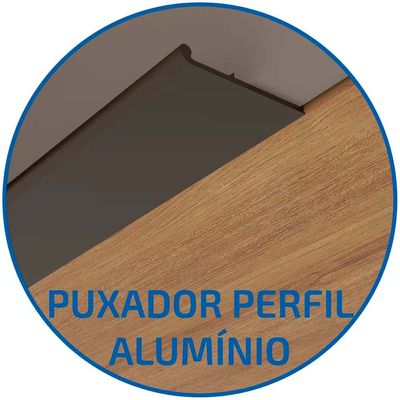 Armário Aéreo Bartira Cristal MDP 15mm com 2 Portas e 2 Prateleiras 80cm de Largura Lâmina Mel/Nude