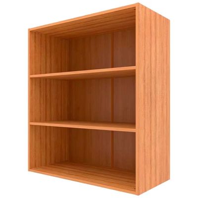 Armário Aéreo Bartira Cristal MDP 15mm com 2 Portas e 2 Prateleiras 80cm de Largura Lâmina Mel/Nude