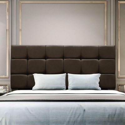 Cabeceira Estofada Cama Box Casal 160 Cm Ananda Suede Marrom