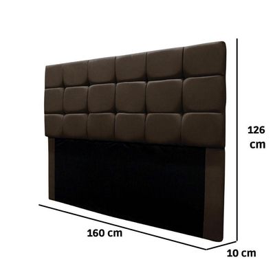 Cabeceira Estofada Cama Box Casal 160 Cm Ananda Suede Marrom