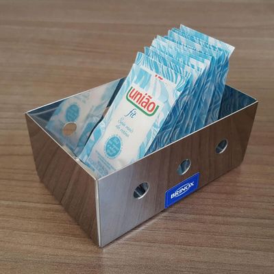 Kit 12 Suportes para Sachês Aço Inox Porta Molhos Chá Açúcar Brinox Restaurante Lanchonete