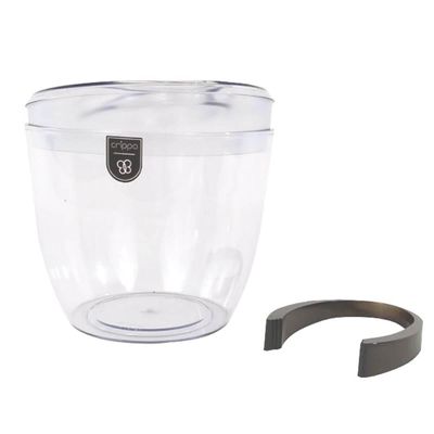 Balde de Gelo com Tampa e Pegador 1,9L Crippa Plástico Champanheira Transparente