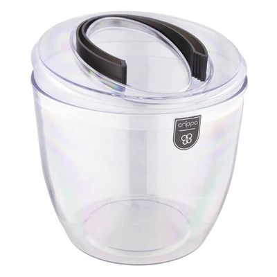 Balde de Gelo com Tampa e Pegador 1,9L Crippa Plástico Champanheira Transparente