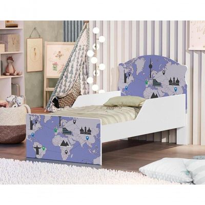 Mini Cama Mapa De Viagens Com Colchão