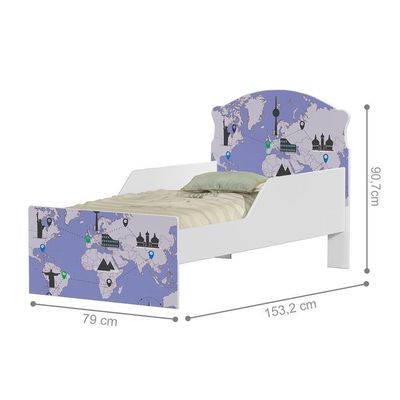 Mini Cama Mapa De Viagens Com Colchão