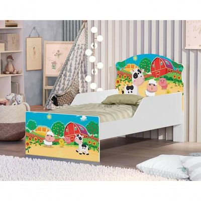 Mini Cama Fazendinha Colorida Com Colchão