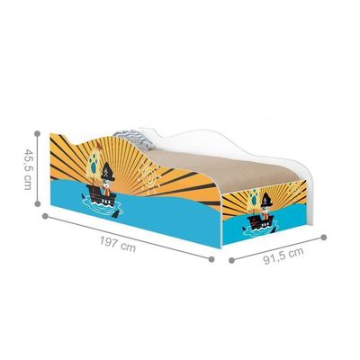 Cama Carro Fun Adesivada Do Mar Solteiro