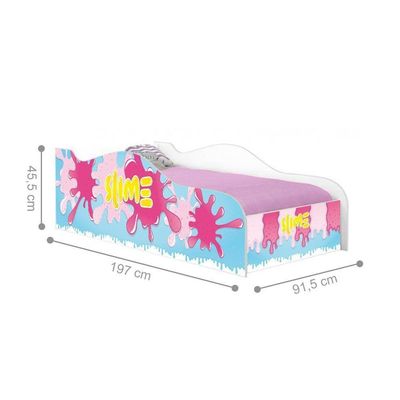Cama Carro Fun Adesivada Slime Menina Solteiro