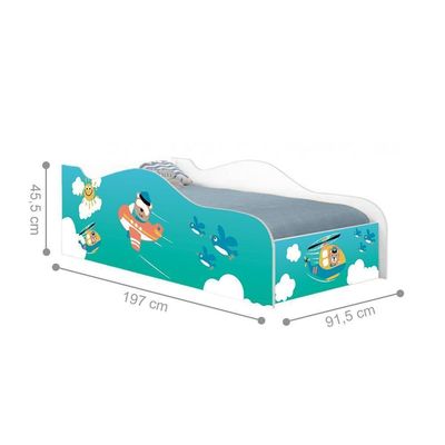 Cama Carro Fun Adesivada Patrulha Animal Solteiro