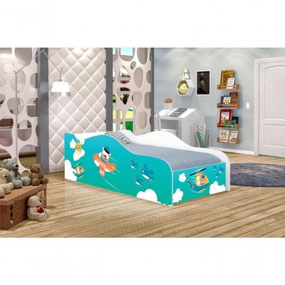Cama Carro Fun Adesivada Patrulha Animal Solteiro