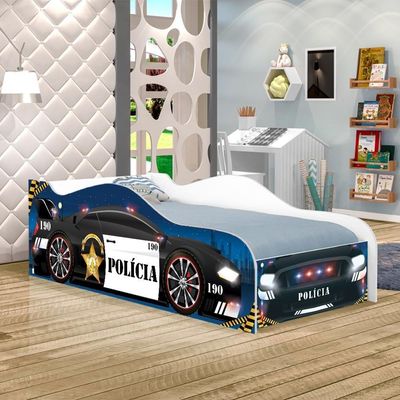 Cama Carro De Polícia Kids Solteiro