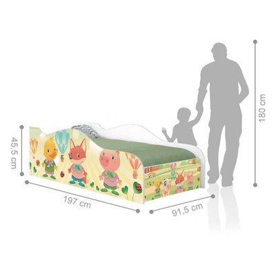 Cama Fun Fazendinha E Balões Solteiro Com Colchão