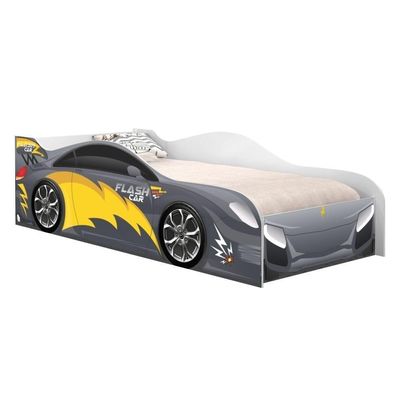Cama Carro Menino Chumbo Solteiro Com Colchão