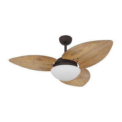 Ventilador De Teto Dormamu Marrom Texturizado 3 Pás Rádica Freijó 220v