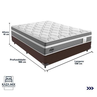 Cama Box Casal E Colchão Molas Ensacadas Berlim Probel - Marrom