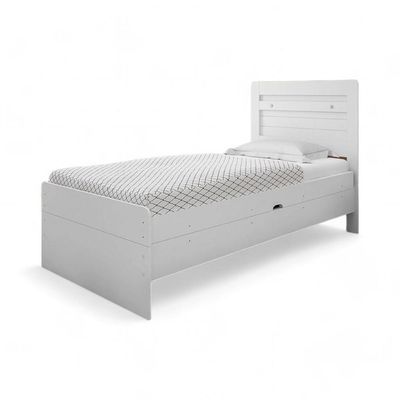Cama Solteiro Baú Larissa Branca Framar