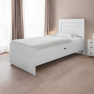 Cama Solteiro Baú Larissa Branca Framar