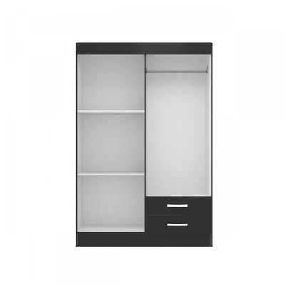 Guarda-roupa Solteiro 4 Portas 2 Gavetas Atalaia - Black