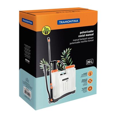 Pulverizador Tramontina Costal Manual 20 Litros Preto e Laranja