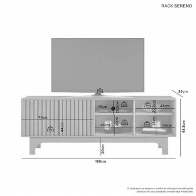 Rack Sereno Para Até 70" Jcm Movelaria - Cinamomo/off