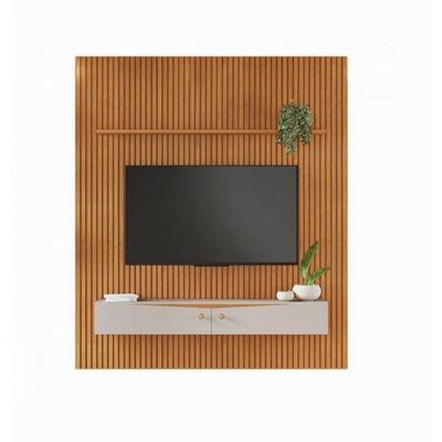 Painel Riso Ripado 2,40x2,07cm Com Nicho Jcm Cinamomo/off