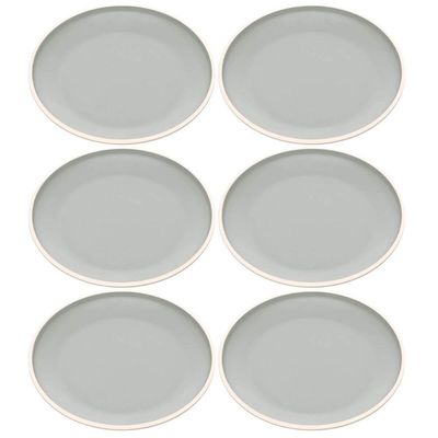 Kit 6 Pratos De Sobremesa 21,5cm Melamina Class Cinza Wolff Cozinha Servir Entrada Petiscos