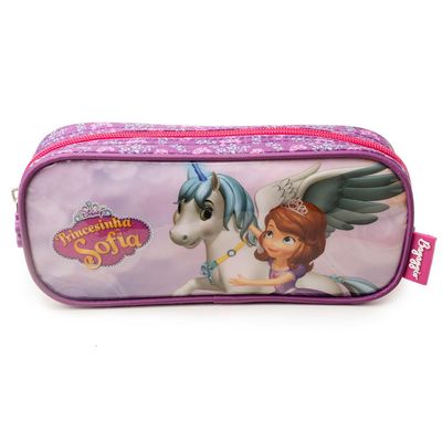 Estojo Escolar Feminino Princesinha Sofia Lilás U / Lilas