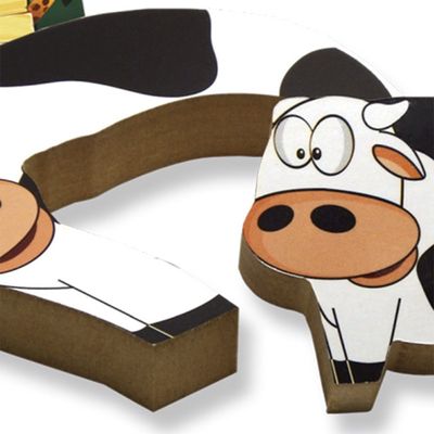 Quebra Cabeça Zoo Filhotes Madeira - Vaca - Branco - 73722 - Maninho Artesanatos