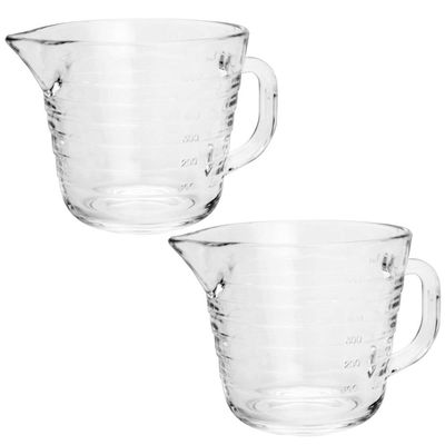 2 Jarras Medidoras de Vidro 700ml cada Lyor Copos Medida Receita Com Alça Bico