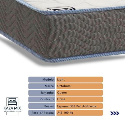 Cama Box Queen Com Bau Ortobom D33 Light Bege Preto