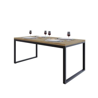 Mesa De Jantar Yon 180 X 90 X 76 Cm Vermont Oak/est.preta Vermont Oak/est.preta