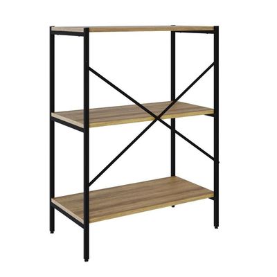 Estante C/03 Prateleiras 84x60x33cm Tub Tueh863 Lâmina Mel - Est.preta Lâmina Mel / Est.preta