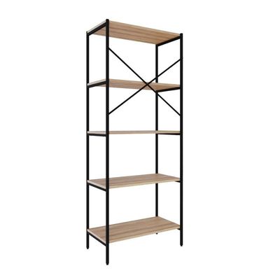 Estante C/05 Prateleiras 152x60x33cm Tub Tueh1565 Lâmina Mel - Est.preta Lâmina Mel / Est.preta