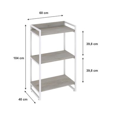 Estante Kuadra 60x40x104cm C/03 Prateleiras Snow / Est.branca Snow / Est.branca