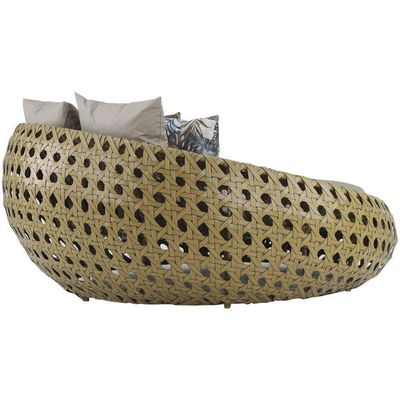 Chaise Barcelona Alumínio Puff Varada Jardim Trama Original Cappuccino