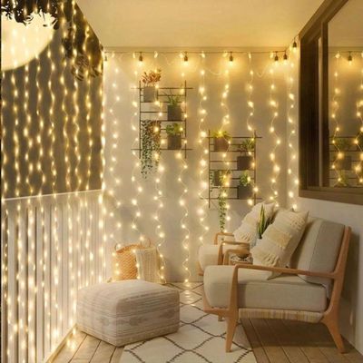 Cortina De Led Decoração Com Controle Natal Usb Bivolt